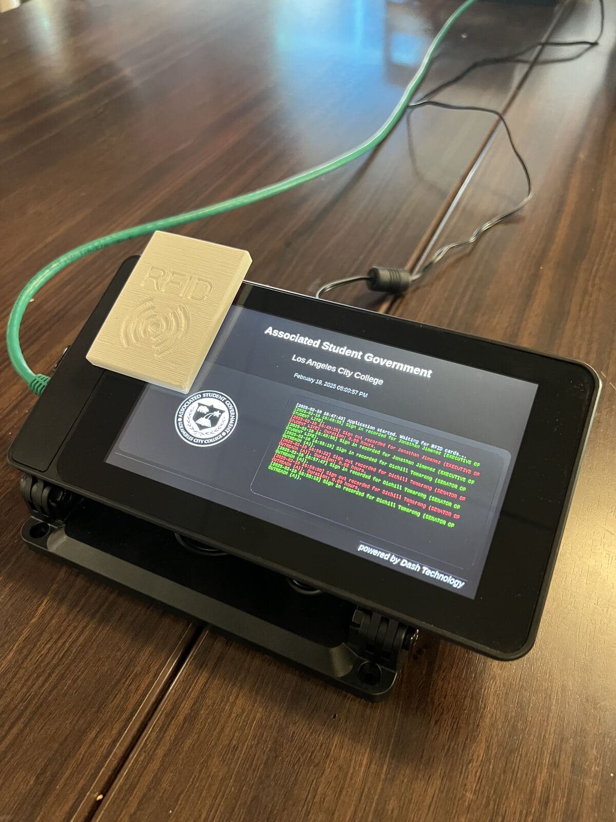 Custom RFID member check-in device for Associated Student Government